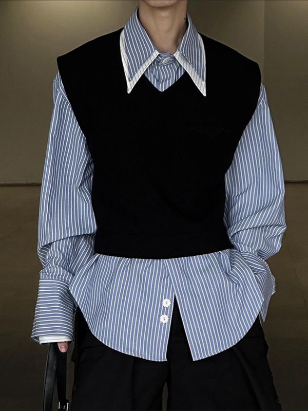 Men's Solid V Neck Casual Waistcoat SKUL31917