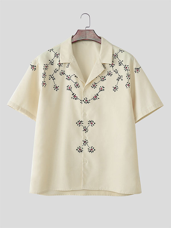 Mens Floral Print Short Sleeve Shirt SKUL09520