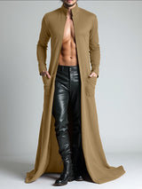 Men's Solid Color Textured Long Sleeve Cardigan SKUL29602
