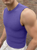 Men's Solid Color Knit Casual Tank SKUL52643