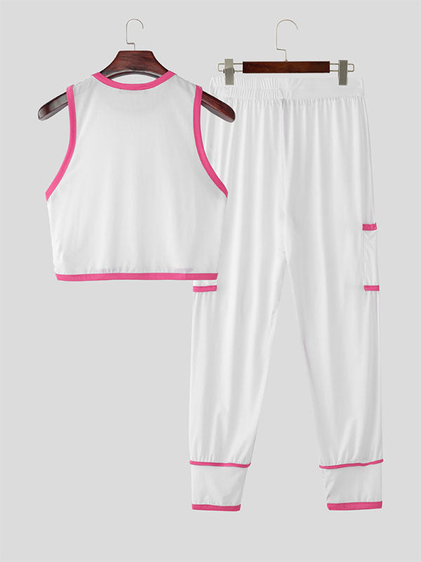 Mens Slightly Sheer Cropped Two Pieces Outfit SKUL17055