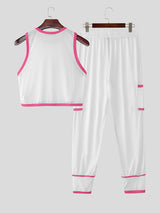 Mens Slightly Sheer Cropped Two Pieces Outfit SKUL17055