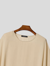 Men's High Street Loose Solid Asymmetrical Hem Long Poncho Tunic Cape SKUL76768