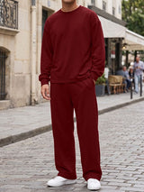 Men's Solid Color Casual Two Pieces Outfit SKUL28508