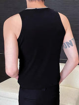 Mens Glitter Lace See Through Sleeveless Vest SKUK61121