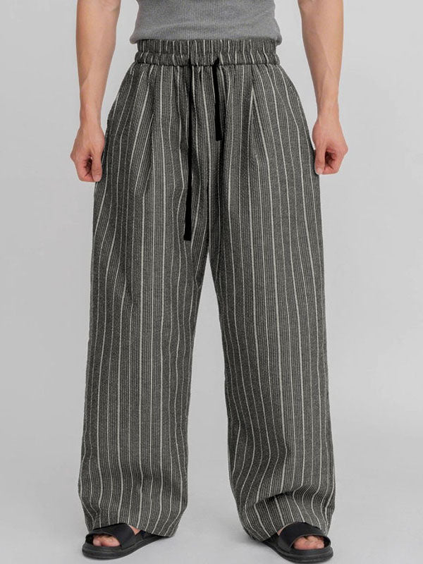 Men's Striped Textured Wide Leg Pant SKUL29704