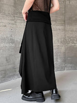 Mens Solid Irregular Elastic Waist Casual Skirts SKUK62918