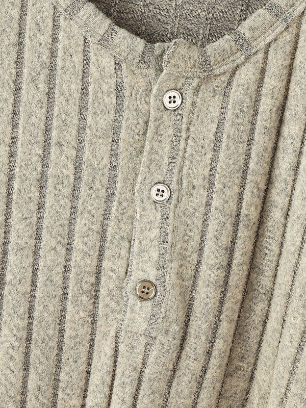 Men's Vintage Striped Textured Long Sleeve Shirt SKUL40159