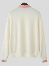 Men's Solid Color Striped Turn Down Collar Long Sleeve Shirt SKUL43649