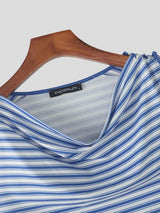 Men's High Street Striped Cowl Neck Shoulder Tie Tank SKUL66113