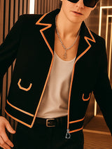 Men's Contrast Edge Casual Long Sleeve Jacket SKUL26089