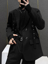 Mens Lace-Up Design Long Sleeve Blazer SKUK80595