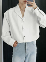 Men's Solid Casual Long Sleeve Shirt SKUL35298