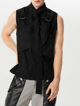 Mens Cross Design Solid Sleeveless Shirt SKUK44890