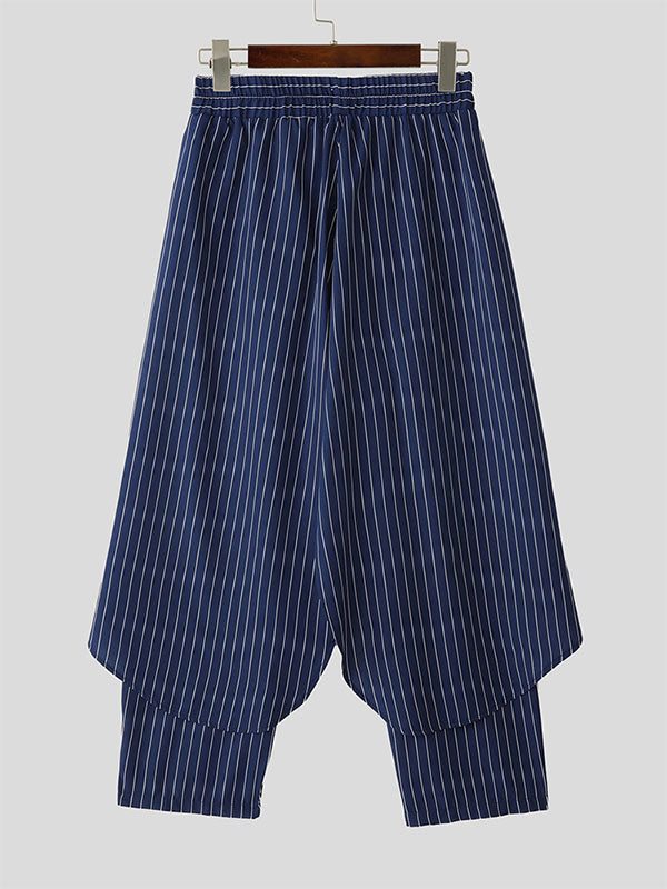 Mens Multi-Layered Striped Loose Fit Pant SKUL05736