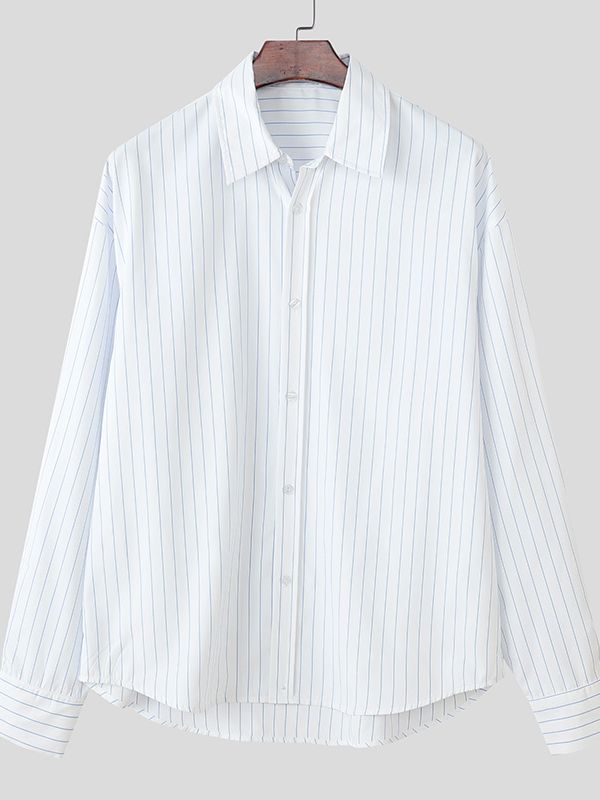 Men's Fashion Striped Long Sleeve Shirt SKUL37723