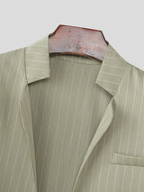 Men's Stripe Cropped Casual Two Pieces Outfit SKUL47873