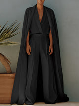 Mens Long Hem Cape Patchwork Short Sleeve Shirt SKUL24603