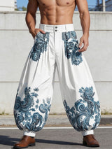 Men's High-Fashion Avant-Garde Paisley Print Wide-Leg Pant SKUL66935