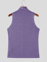 Men's Shiny Solid Color Slim Fit Tank SKUL51878