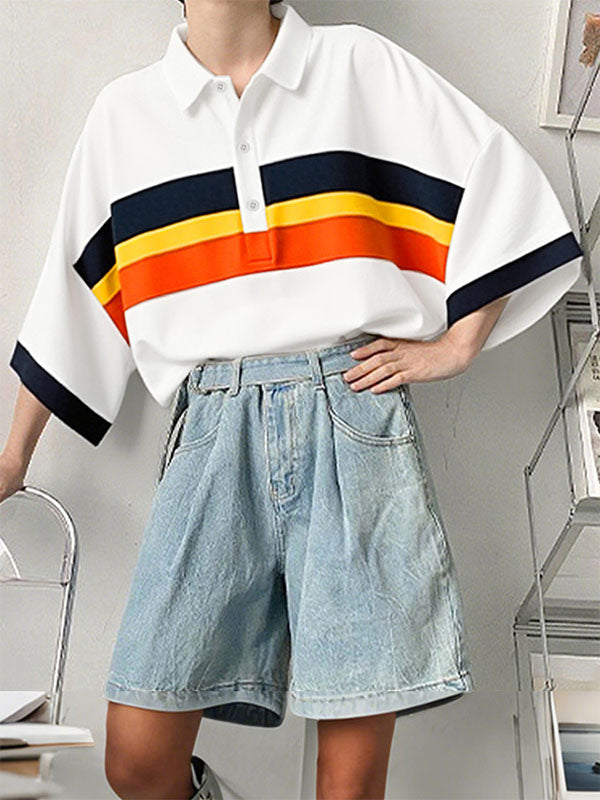 Men's Contrast Stripe Half Sleeve Shirt SKUL28481