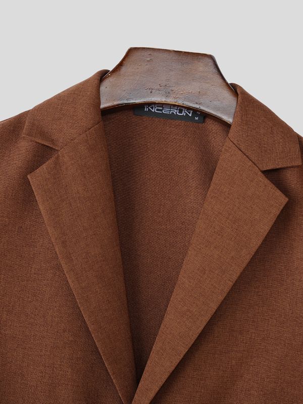 Men's Solid Color Textured Two Pieces Outfit SKUL35110