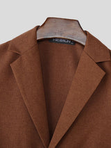 Men's Solid Color Textured Two Pieces Outfit SKUL35110