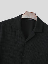 Mens Plaid Textured Short-Sleeve Shirt SKUL15390