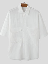 Mens Multi-Pocket Textured Half Sleeve Shirt SKUL07797