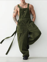 Men's Corduroy Ribbon Casual Jumpsuit SKUL30296