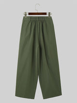 Mens Solid Side Pockets Wide Leg Pants SKUK55205