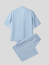 Men's Solid Color Casual Two Pieces Outfit SKUL53961