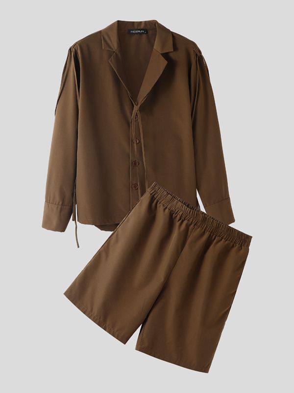 Men's Drawstring Tie Two Pieces Outfit SKUL41551