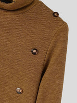 Men's Avant-Garde Urban Casual Asymmetrical Side Button Long Sleeve Turtleneck Sweater SKUL80558