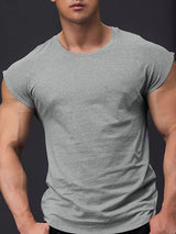 Mens Solid Color Drop Shoulder Short Sleeve T-Shirt SKUL00026