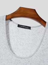Men's Minimalist Textured Knit Relaxed Fit Scoop Neck Tank SKUL73651