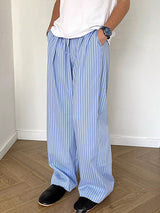 Mens Striped High-Waisted Casual Pant SKUK74691