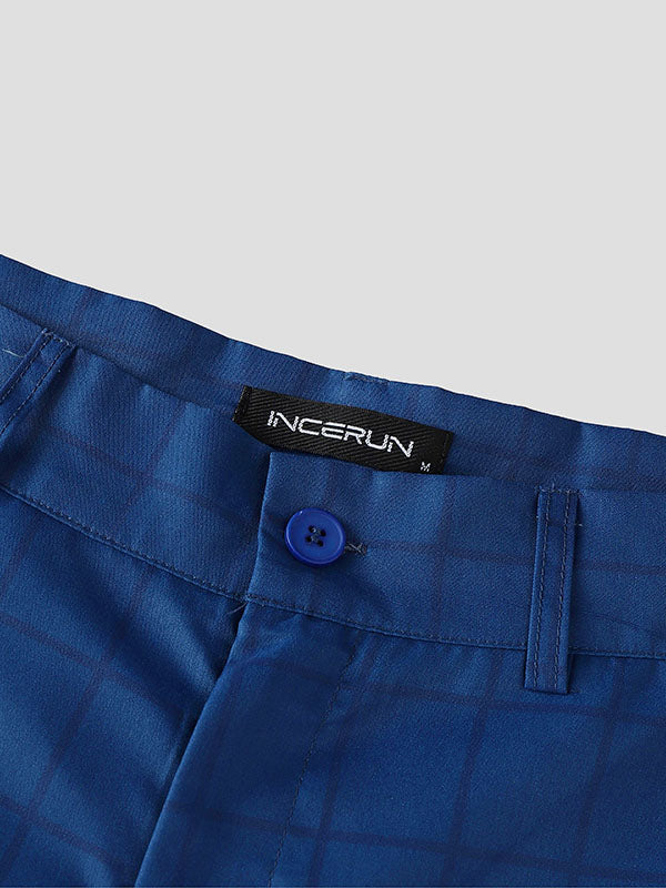 Men's Tassel Patchwork Plaid Casual Pant SKUL26122