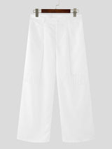 Mens Solid Color Fringe Patchwork Pant SKUK97052