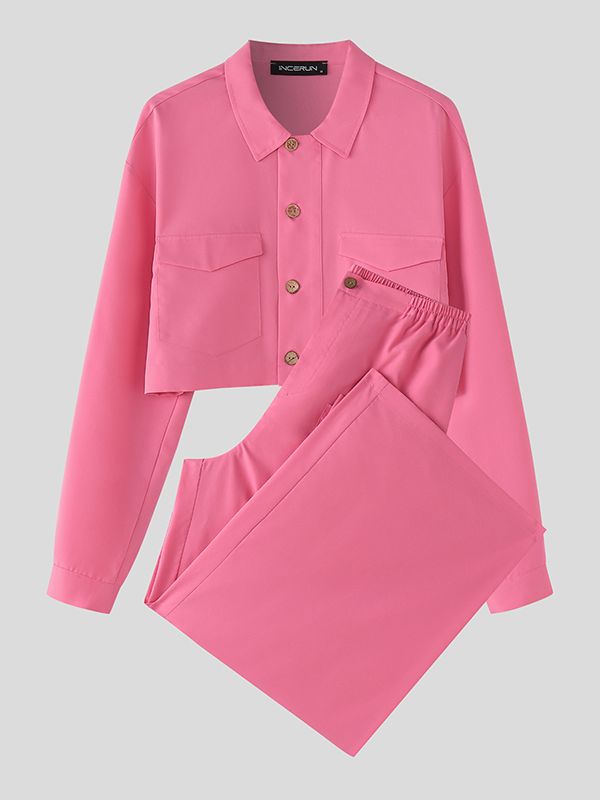 Men's Solid Casual Two Pieces Outfit SKUL38911