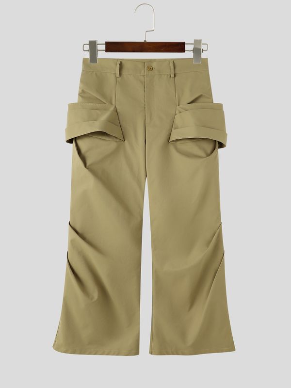 Men's Avant-Garde High Street Pleated Wide Leg Pant SKUL80545