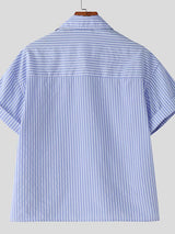 Men's Casual Striped Short Sleeve Shirt SKUL39784