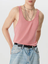 Mens Solid Scoop Neck Sleeveless Vest SKUK10275