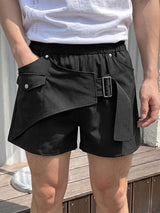 Men's Avant-Garde Deconstructed Asymmetric Overlay Utility Short SKUL72443