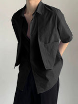 Mens Solid Color Short-Sleeve Pocket Shirt SKUL01121