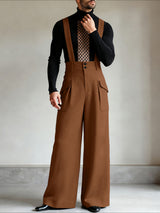 Men's Solid Color Casual Textured Overall SKUL65911