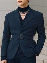 Men's Deconstructed Solid Color Casual Long Sleeve Blazer SKUL35007