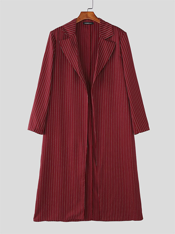 Men's Solid Color Striped Long Sleeve Blazer SKUL28332