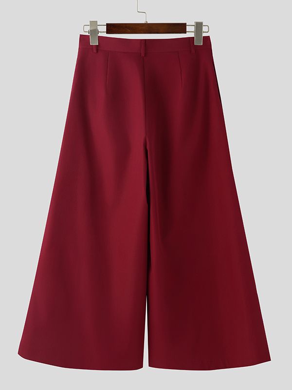 Men's Solid Color Loose Flared Pant SKUL51260