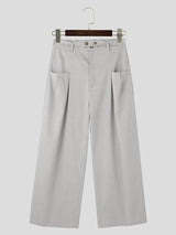 Mens Casual High Waisted Straight Leg Pant SKUK67485